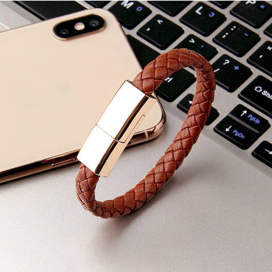 Bracelet à câble USB pour chargement et transfert de données pour iPhone et Android