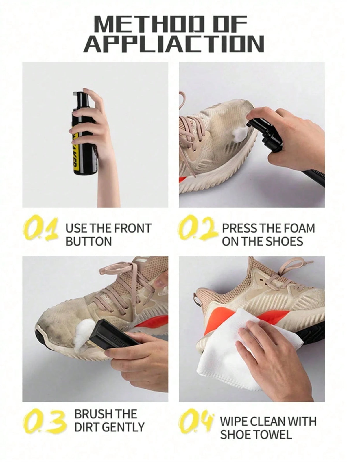 Mousse Nettoyante Sans Eau pour Chaussures