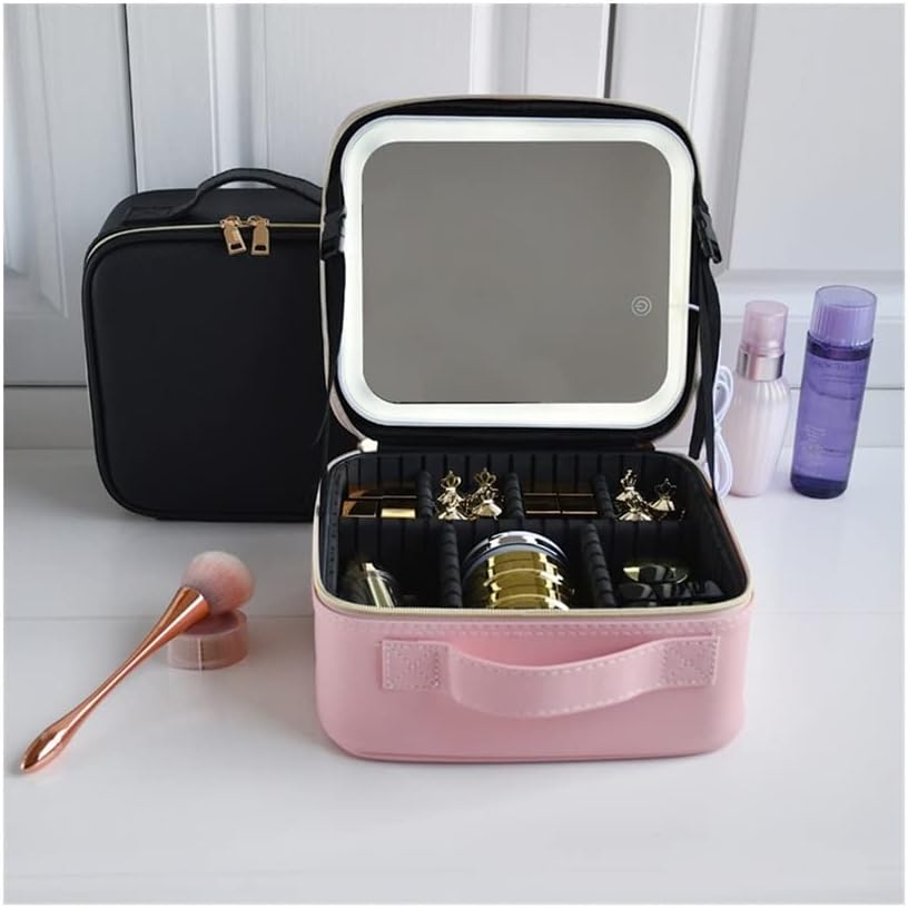 Valise de Maquillage Professionnelle avec Miroir et LED
