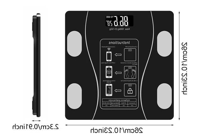 Balance Électronique avec Analyse Complète du Corps et Connexion Bluetooth