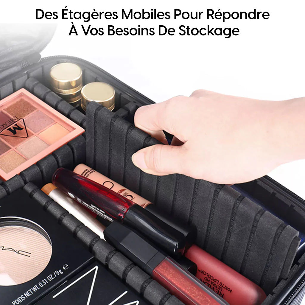 Valise de Maquillage Professionnelle avec Miroir et LED
