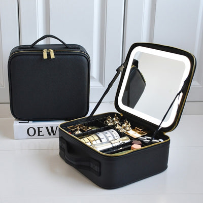 Valise de Maquillage Professionnelle avec Miroir et LED