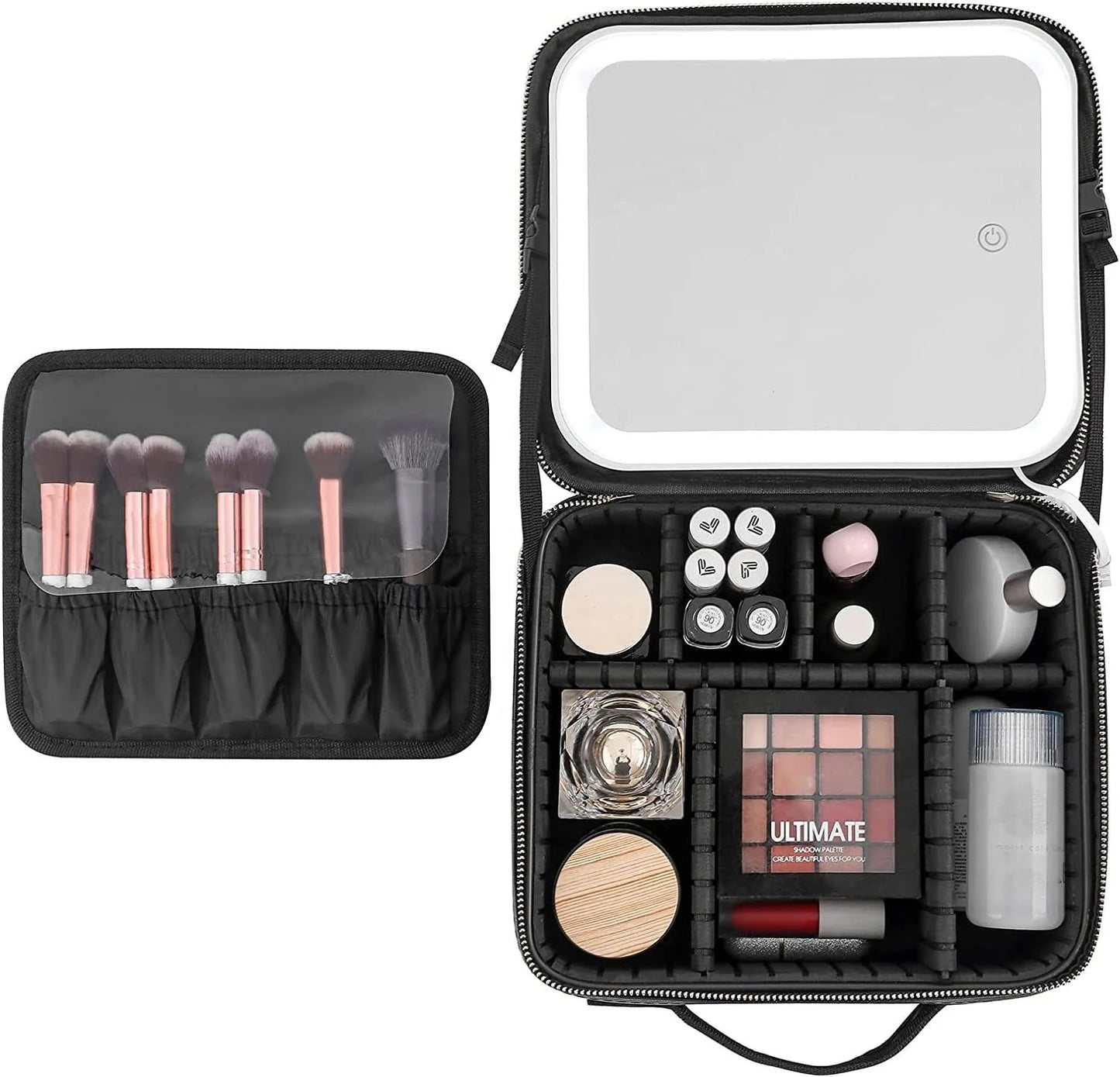 Valise de Maquillage Professionnelle avec Miroir et LED