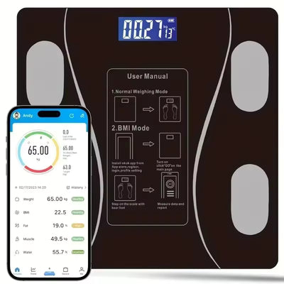 Balance Électronique avec Analyse Complète du Corps et Connexion Bluetooth